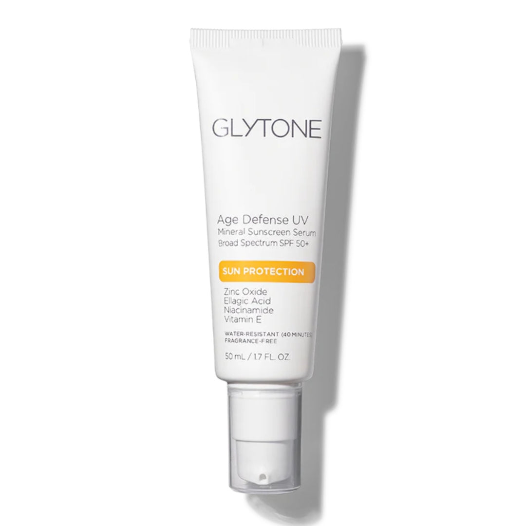 Age Defense UV Mineral Sunscreen Serum SPF50 - Serum liviano protector solar mineral amplio espectro con Niacinamida