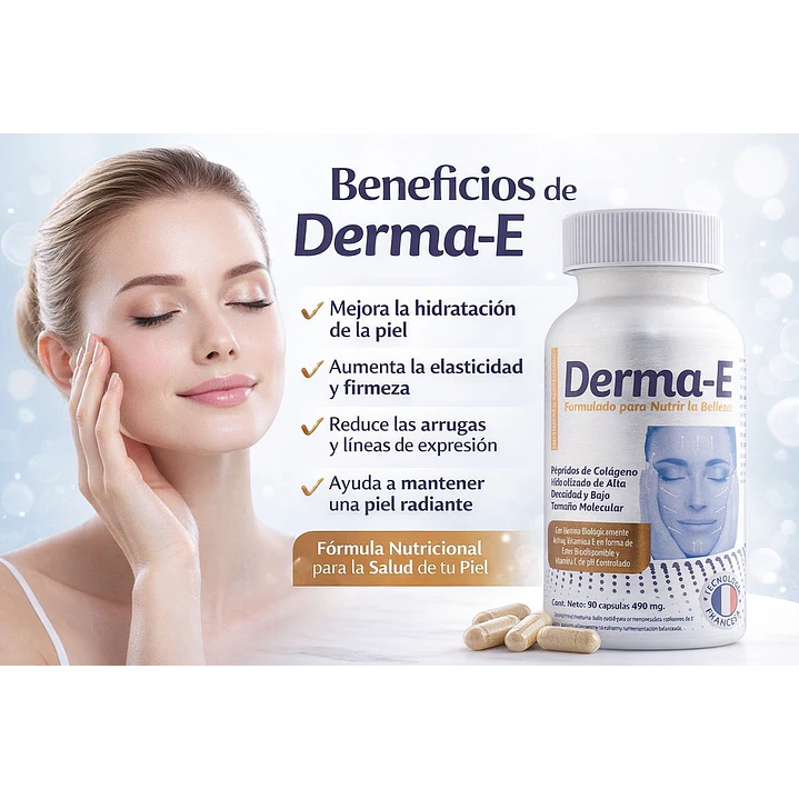 Derma-E - Suplemento de colágeno hidrolizado + vitaminas que mejoran calidad de piel desde adentro