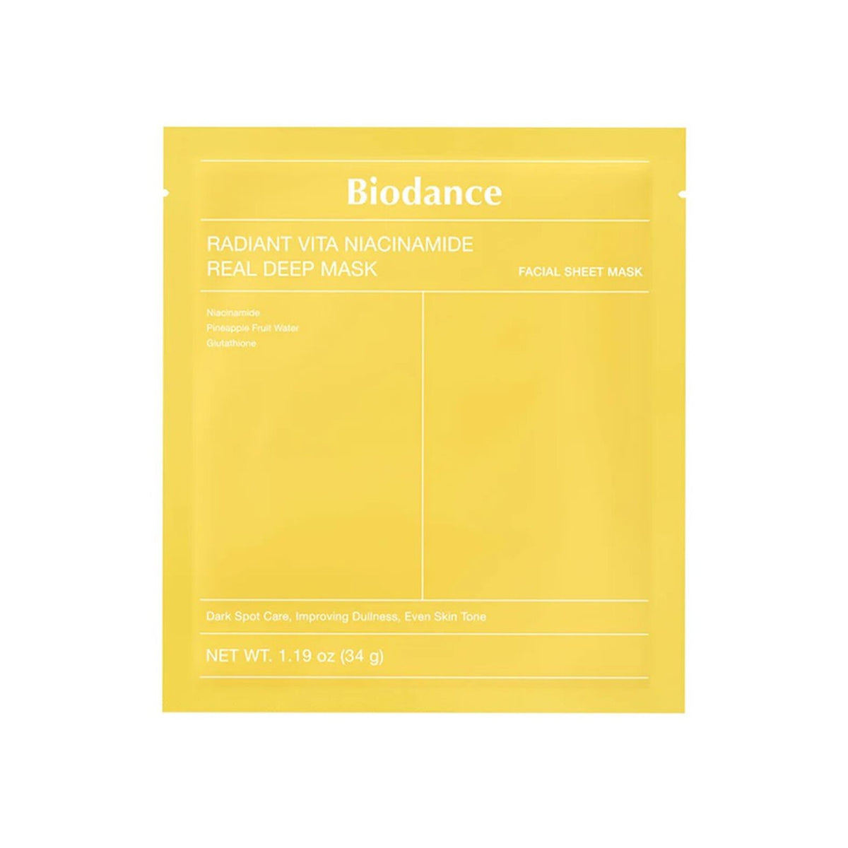 Radiant Vita Niacinamide Real Deep Mask - Mascarilla iluminadora y unificadora