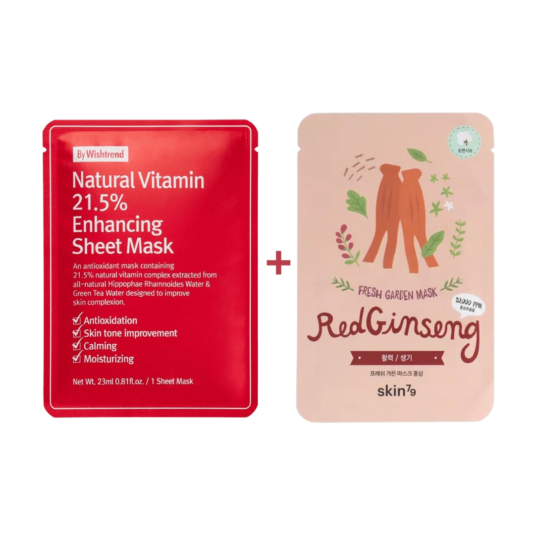 Pack Mascarillas Faciales - FULL Hidratación, luminosidad y cuidado antioxidante perfecto post día de verano.