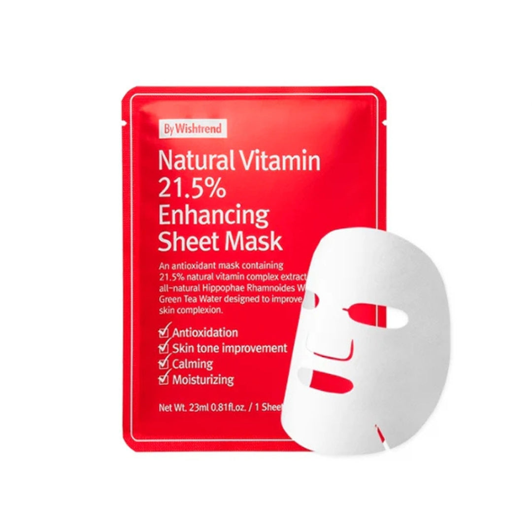 Mascarilla Natural Vitamin 21.5% Enhancing Sheet - Hidratación, vitaminas, luminosidad y cuidado antioxidante