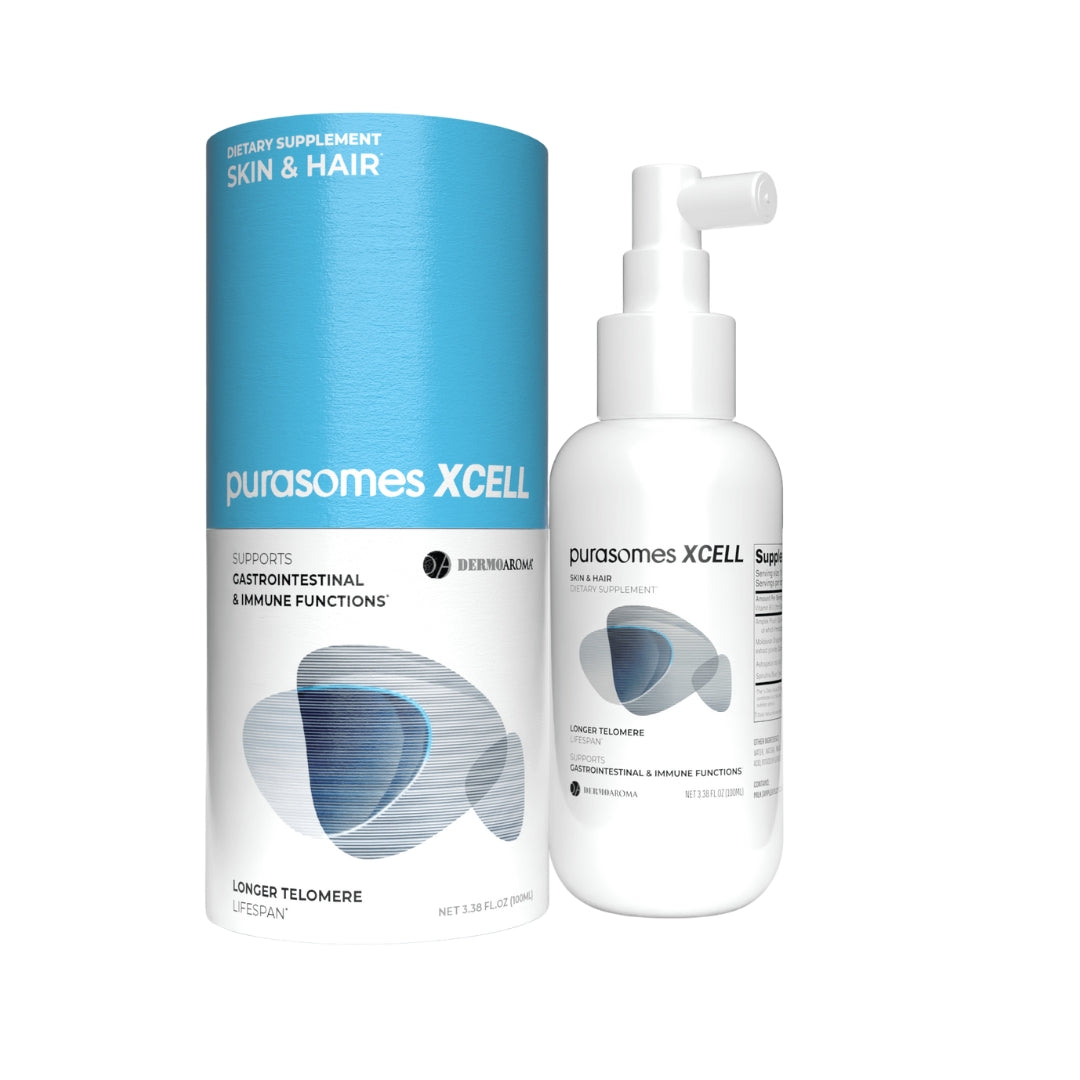 Purasomes XCELL 100mL - Suplemento alimenticio de exosomas para mejorar la calidad de la piel y del pelo