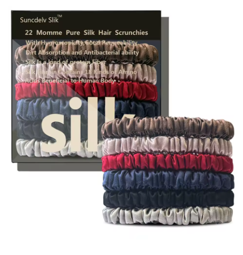 Silk Hair Scrunchies - Collets de Seda Pack 6 unidades