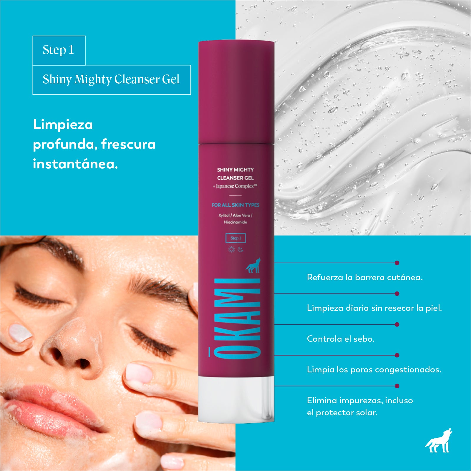 Shiny Mighty Cleanser Gel - Paso 1 Limpiador facial