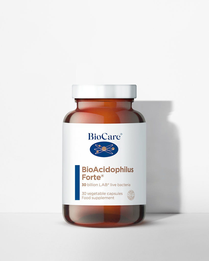 BioAcidophilus Forte PROBIÓTICO 30 billones 30 cápsulas - Restaurar y fortalecer la microbiota intestinal, con impacto directo en digestión, inmunidad e inflamación / 1 cápsula post desayuno