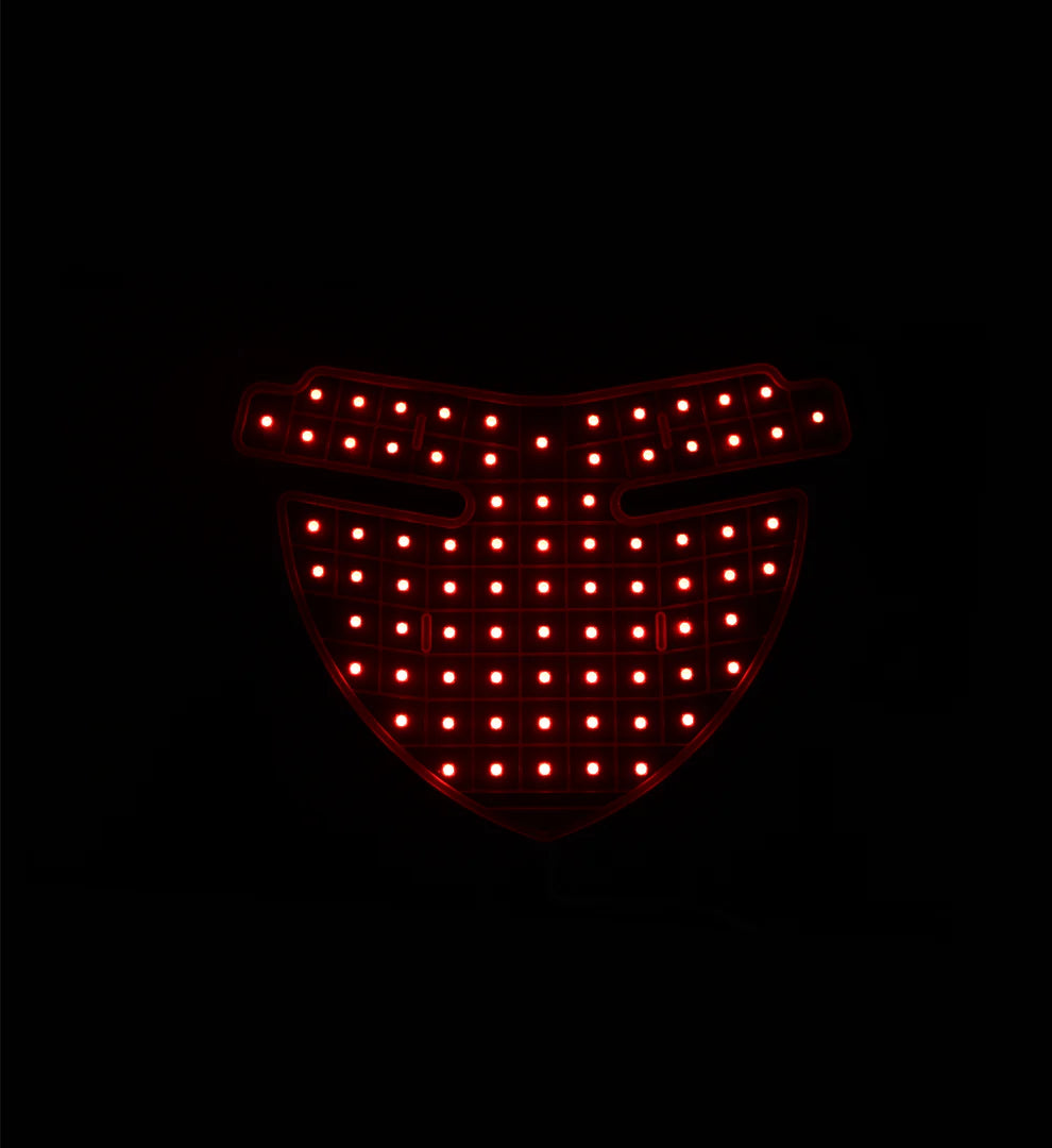 RiviaLux Máscara cuello y pecho LED Luz Roja e Infrarroja - Antienvejecimiento, Colágeno, Firmeza y Luminosidad
