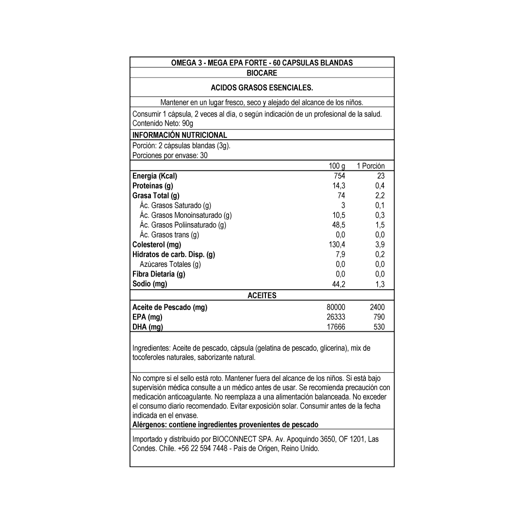 Mega EPA Forte - Aceite de pescado Omega-3 en cápsulas