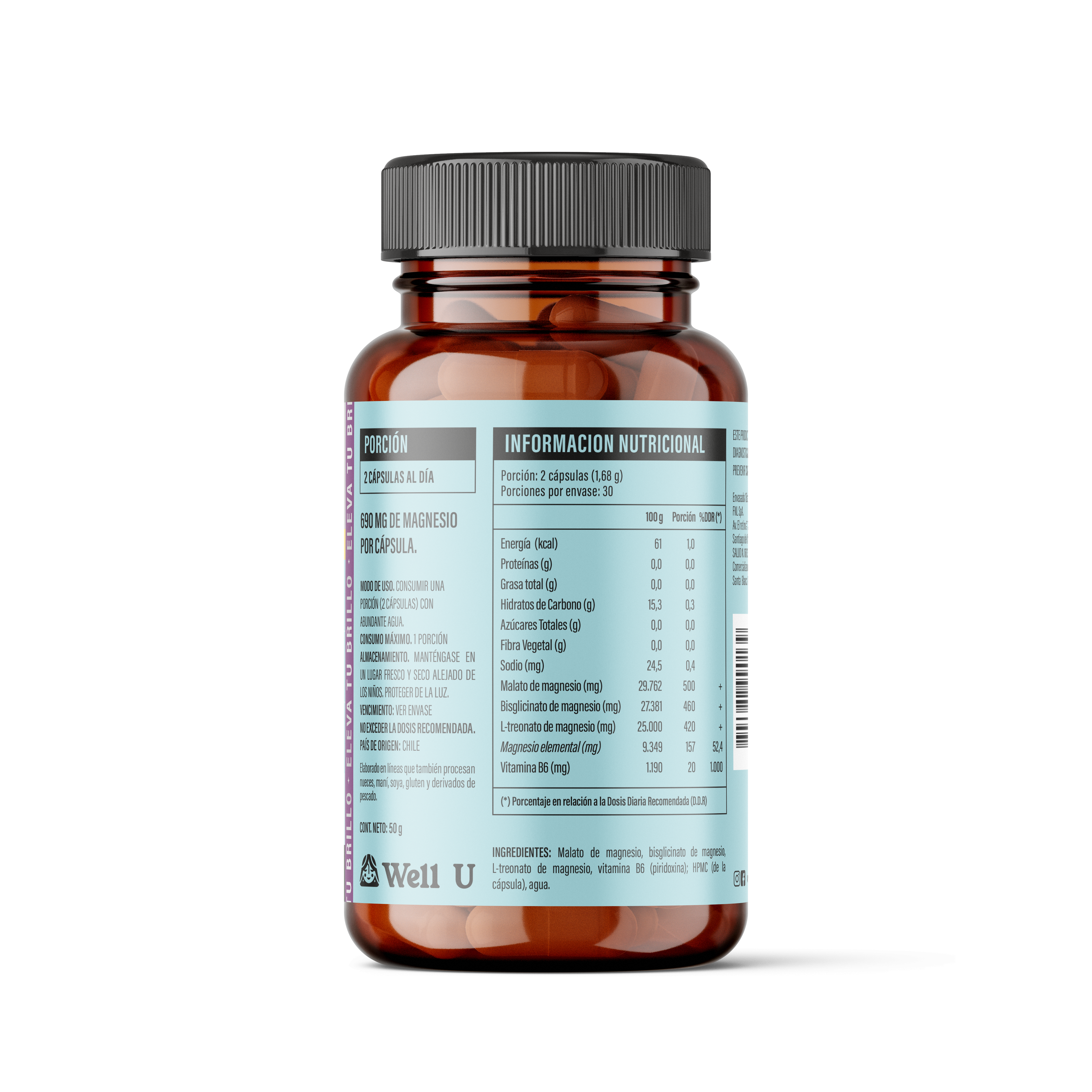 Triple Magnesio Cápsulas 690mg - Suplemento alimentario para mejorar calidad de vida y cuidar nuestro cuerpo