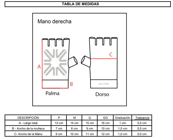 Guante Manga Corta Marva Protección Solar FPU50+ - 2 COLORES