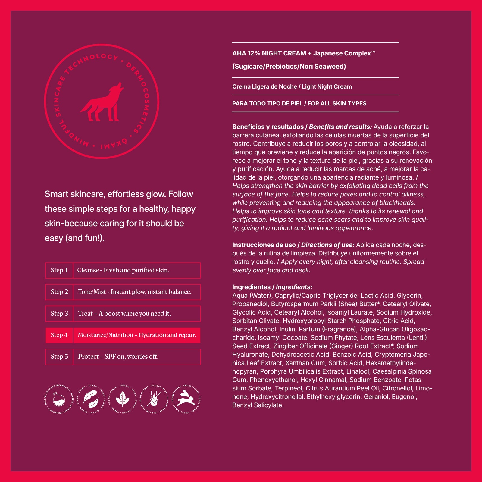 AHA 12% Night Cream 50mL - Paso 4 Crema Ligera de Noche