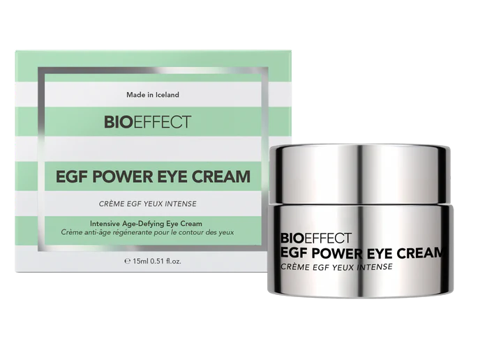 Bioeffect EGF Power Eye Cream 15mL - Contorno de ojos con EGF (factores de crecimiento) para reducir visiblemente líneas finas y arrugas, mejorar la firmeza, elasticidad y densidad de la piel