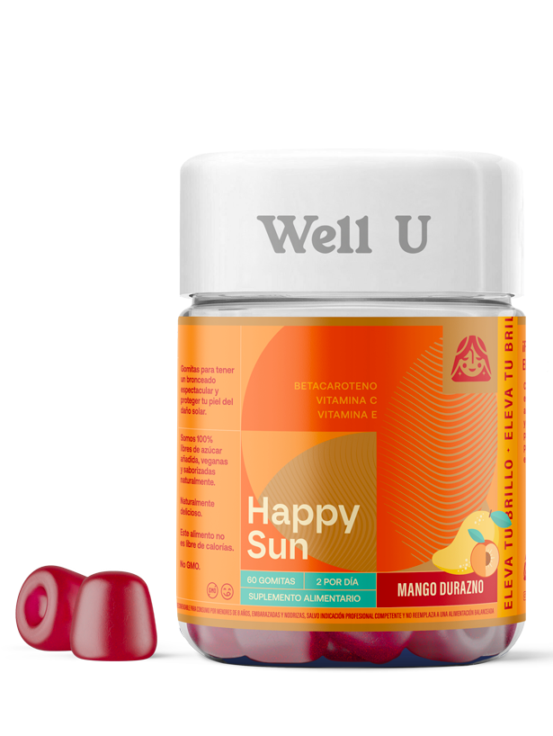 Gomitas HAPPY SUN - Consigue un bronceado espectacular y proteger tu piel del daño solar