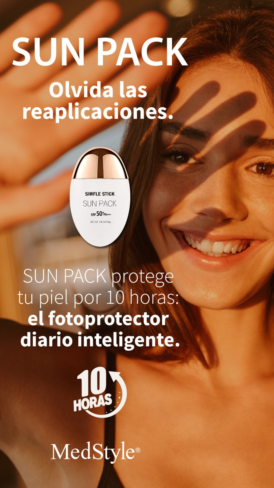 SUN PACK / Protector solar de biocelulosa SPF 50 +++ que te protege 10 horas