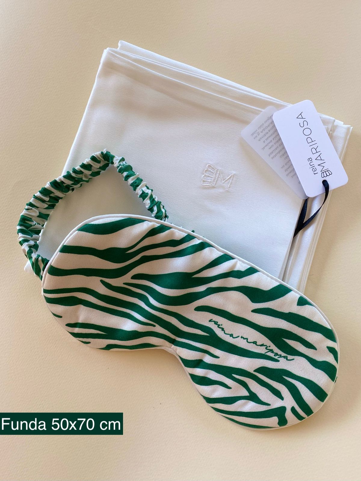 Pack Antifaz + 1 Funda almohada de seda 50x70cm