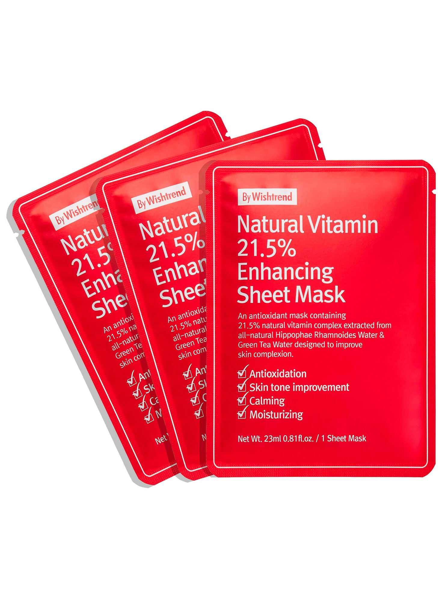 Pack Natural Vitamin 21.5% Enhancing Sheet 3 Mask - Hidratación, vitaminas, luminosidad y cuidado antioxidante