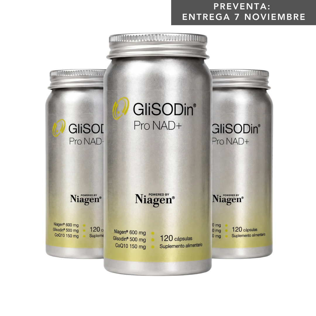 Pack x3 GliSODin Pro NAD+ | Niagen 600mg, SOD y CoQ10 - PREVENTA