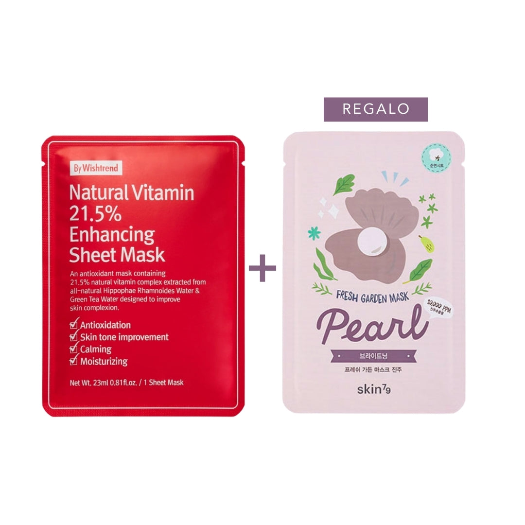 Mascarilla Natural Vitamin 21.5% Enhancing Sheet - Hidratación, vitaminas, luminosidad y cuidado antioxidante