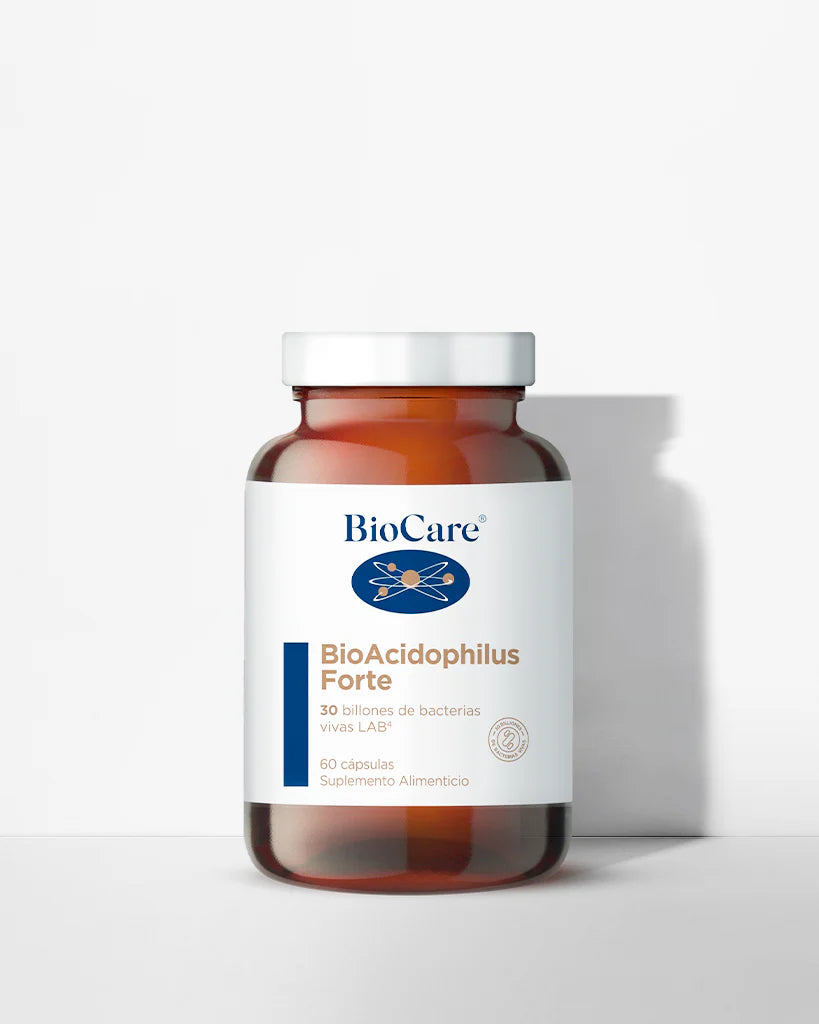 BioAcidophilus Forte PROBIÓTICO 30 billones 60 cápsulas - Restaurar y fortalecer la microbiota intestinal, con impacto directo en digestión, inmunidad e inflamación / 1 cápsula post desayuno