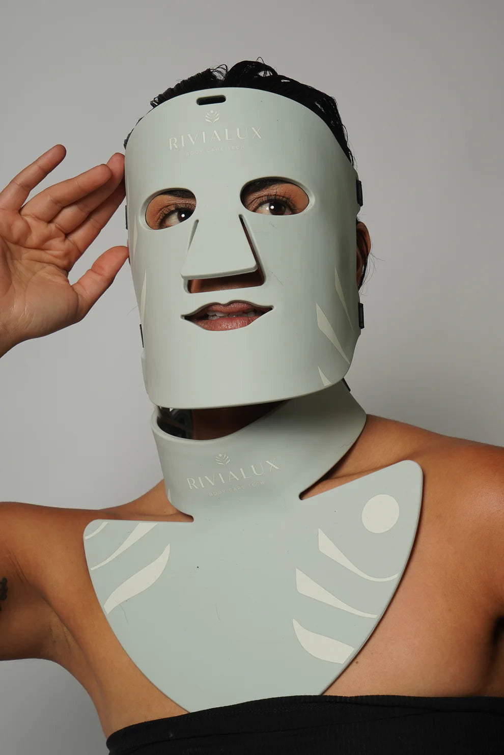 Pack de máscara cara y cuello LED Luz Roja e Infrarroja - Antienvejecimiento, Colágeno, Firmeza y Luminosidad