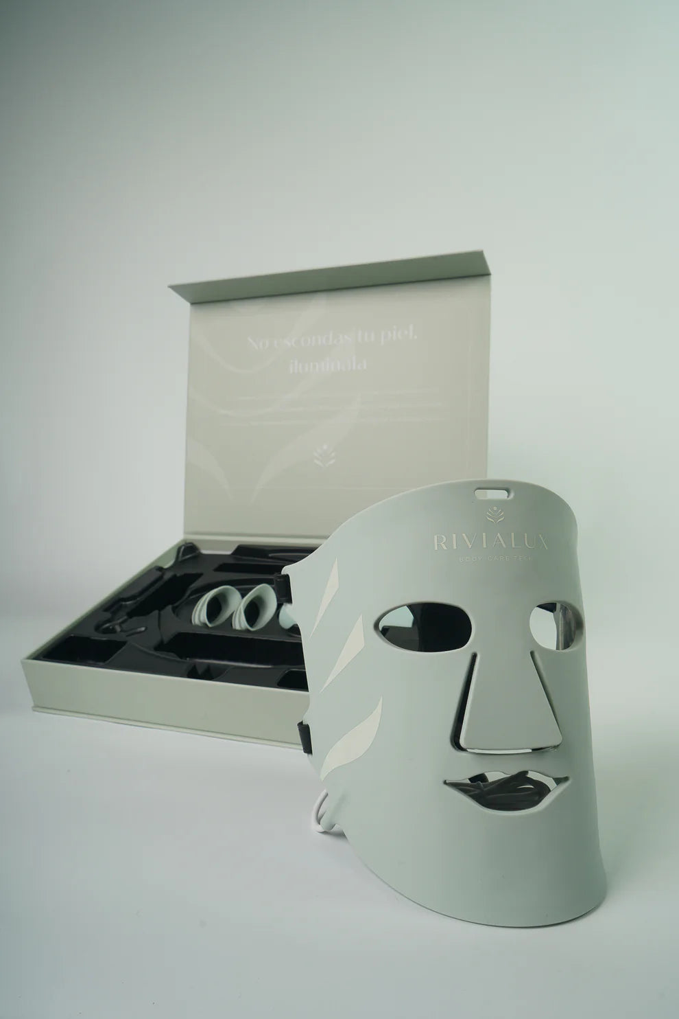 RiviaLux Máscara Facial LED Luz Roja e Infrarroja - Antienvejecimiento, Colágeno, Firmeza y Luminosidad