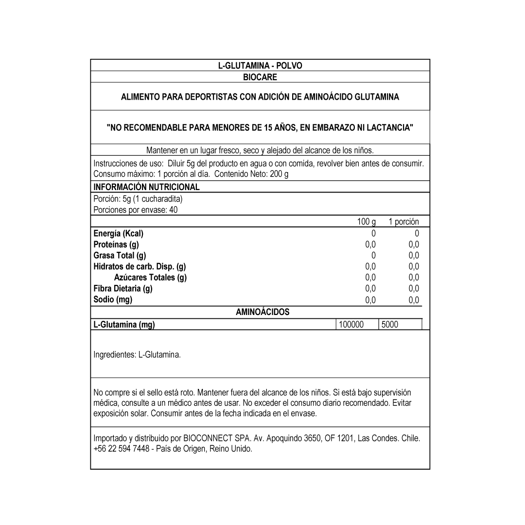 L-Glutamina en polvo - Recuperación Muscular y Salud Digestiva