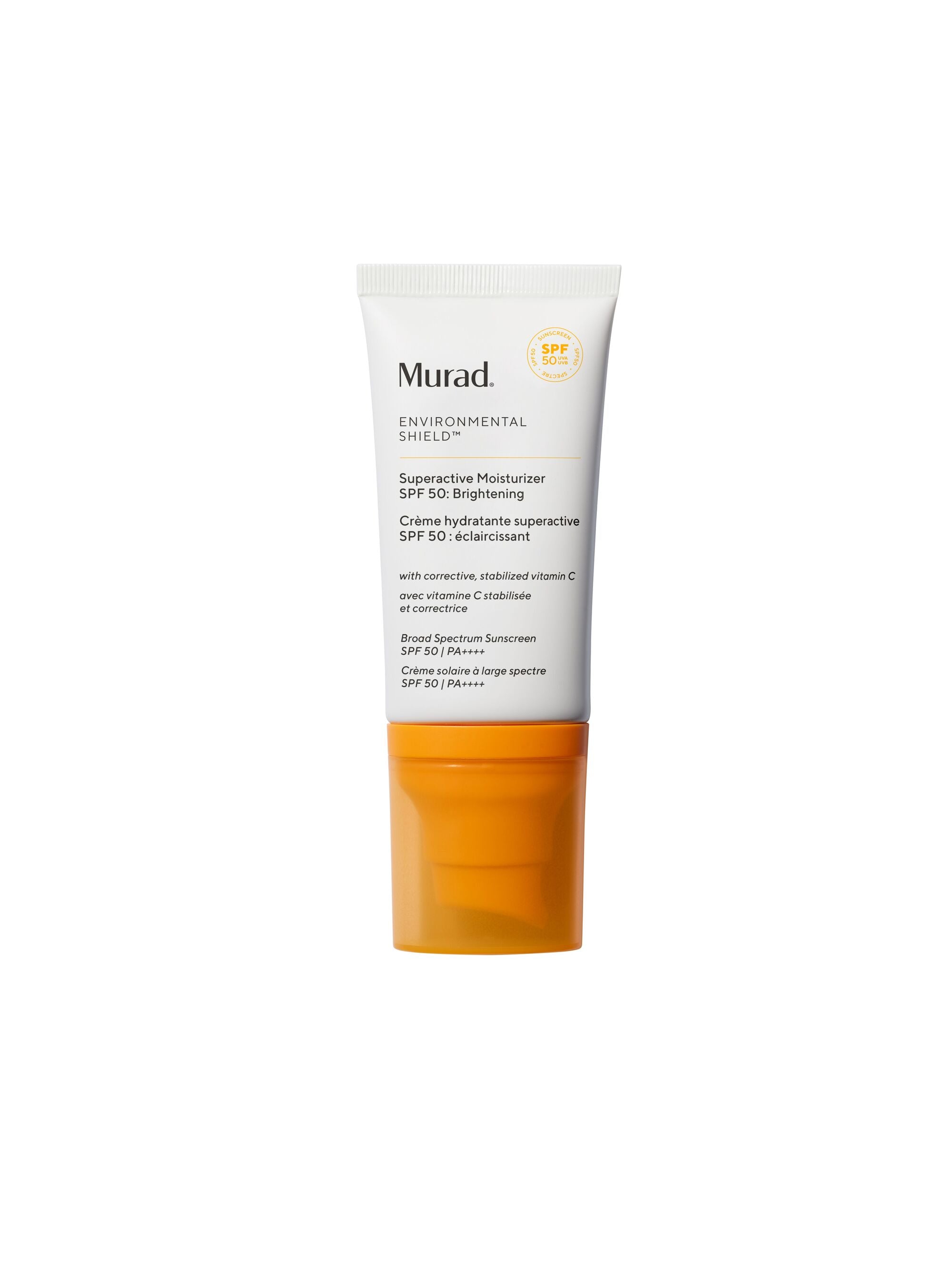 SUPERACTIVE MOISTURIZER SPF 50: BRIGHTENING / Crema liviana que ilumina, controla manchas, hidrata y protege del sol con protección física.