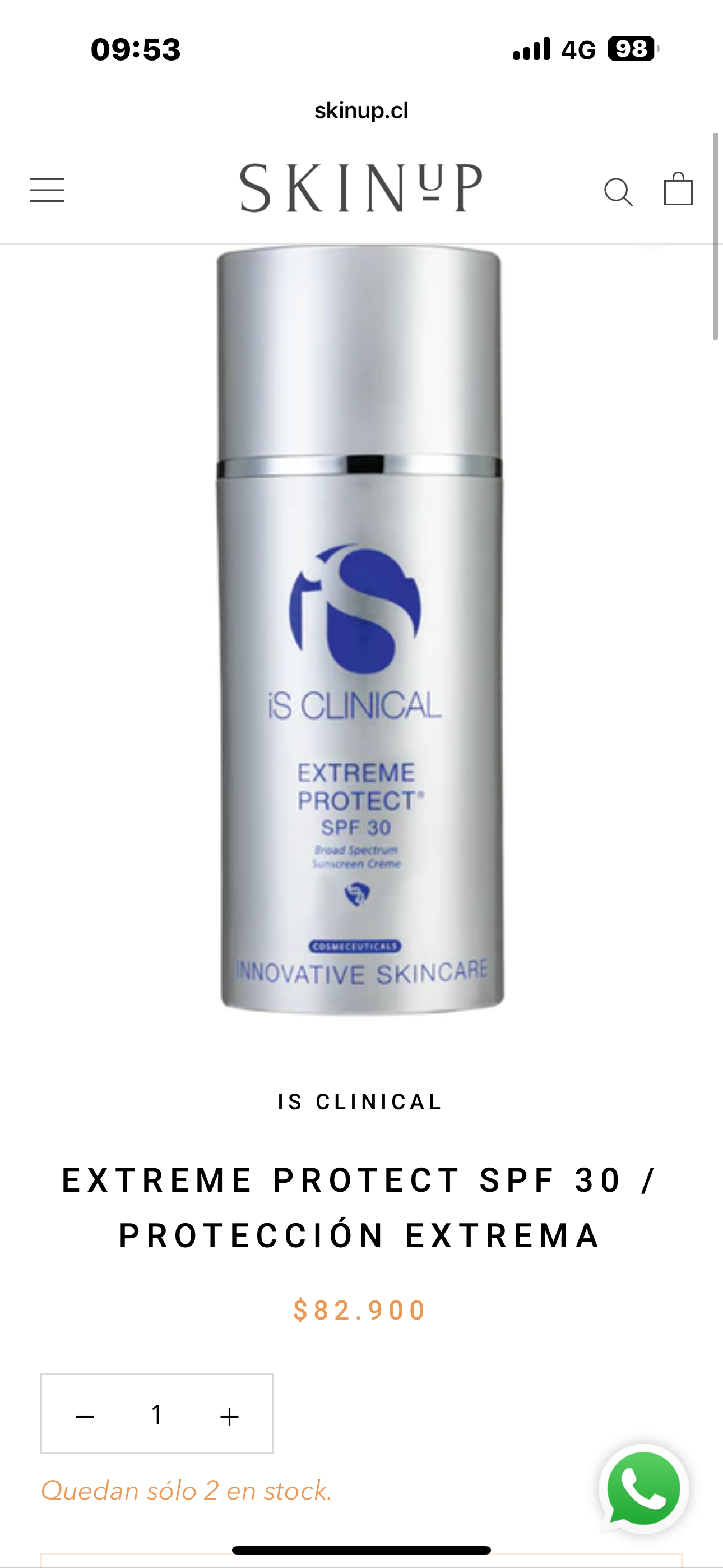 Extreme Protect SPF 30 / Protección Extrema con antioxidantes y extremozymes para reparar el adn envejecido