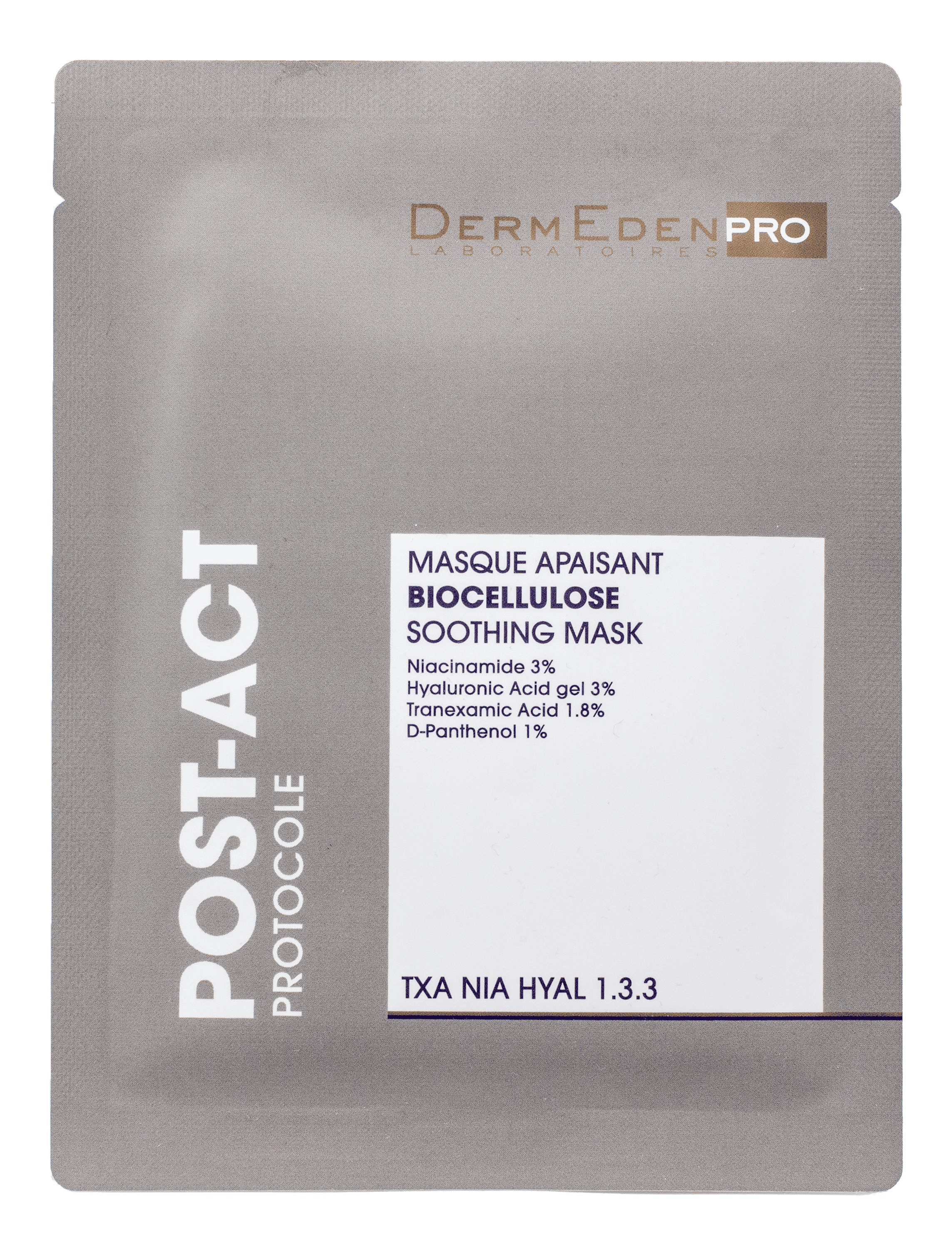 DermaEden TXA Biocellulose Mask - Mascarilla de Biocelulosa calmantes, hidratantes y despigmentantes, post procedimientos