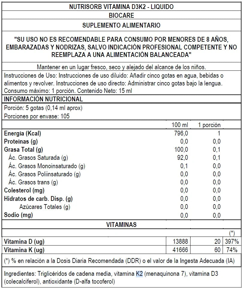 Nutrisorb Vitaminas D3 & K2