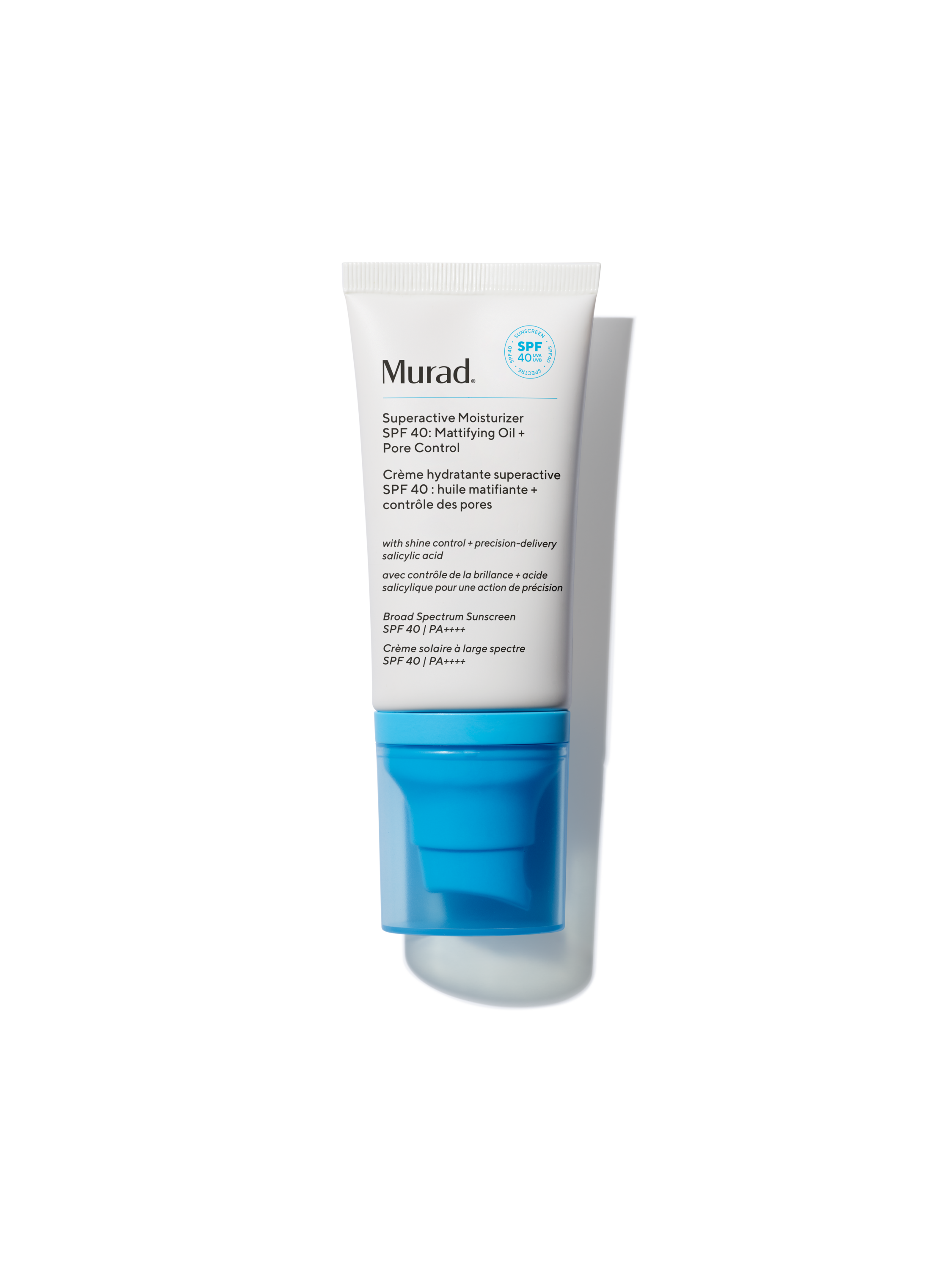 SUPERACTIVE MOISTURIZER SPF 40: OIL + PORE CONTROL / Crema liviana que controla sebo, hidrata, minimiza poros y protege del sol.