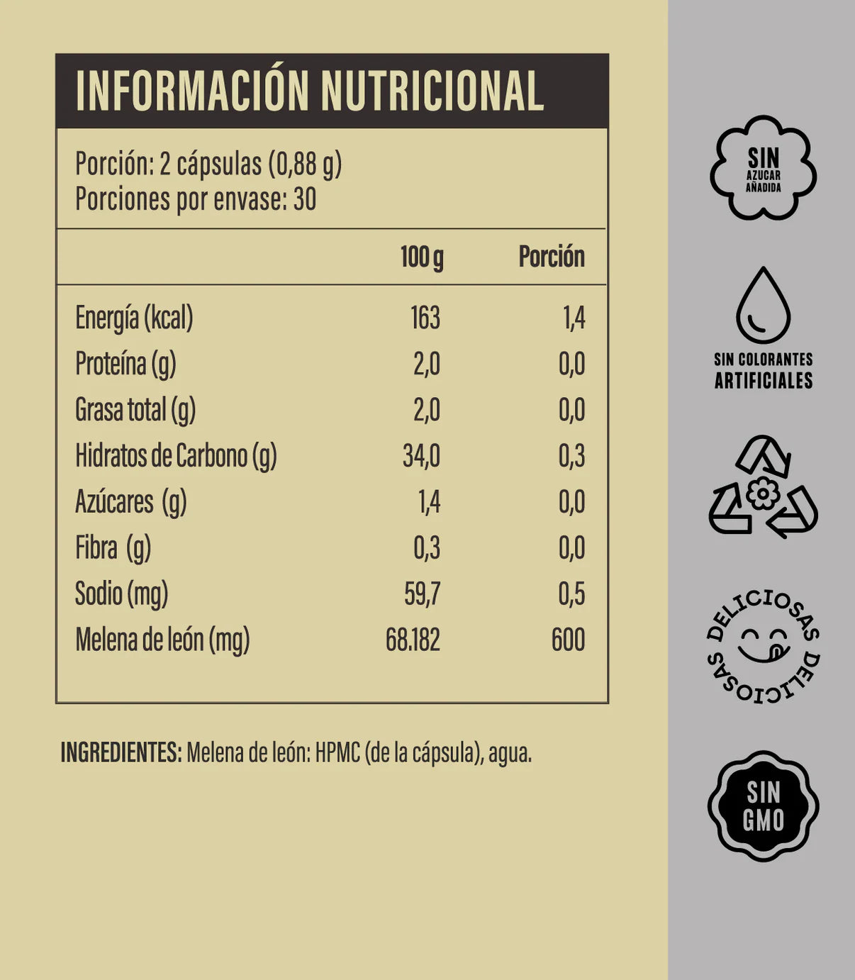 Melena de León - Suplemento Alimentario para apoyar tu salud cerebral, digestiva e inmunológica