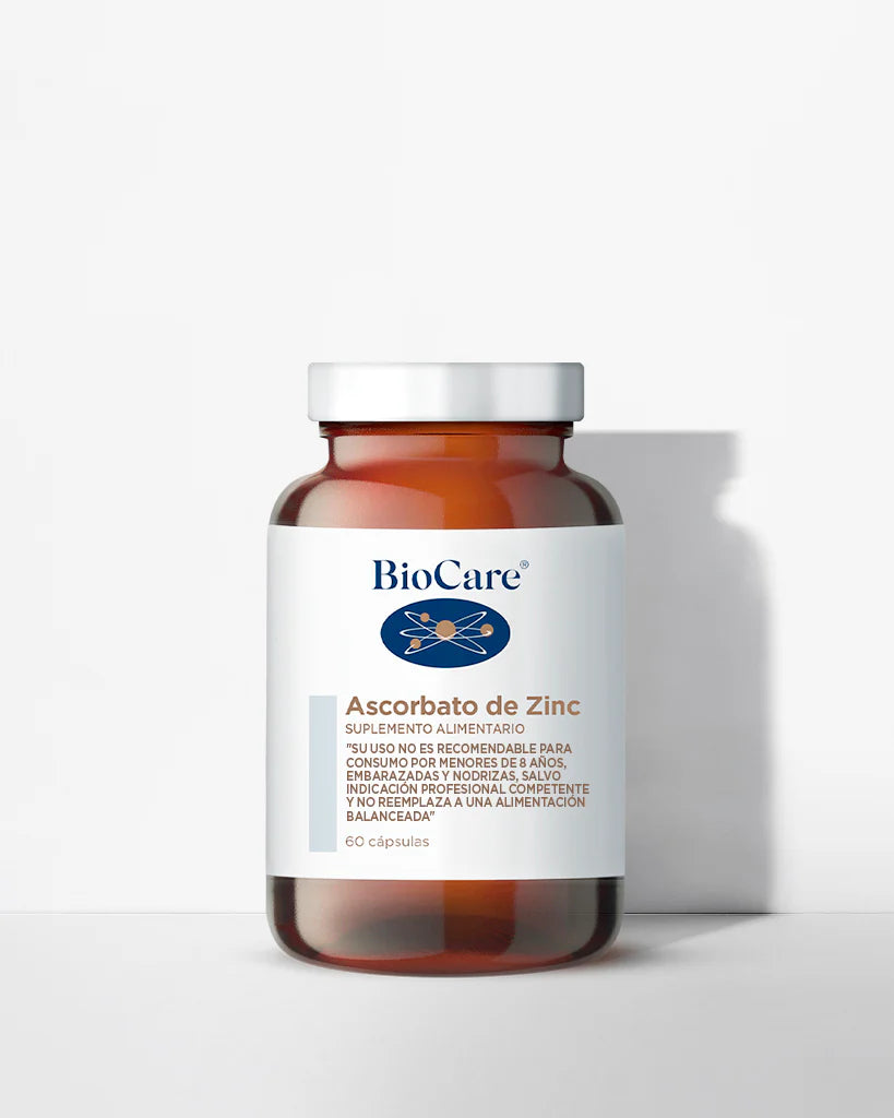 Ascorbato de ZINC en cápsulas / Fortalece sistema inmune y cicatrización / 1 cápsula al día con comida (desayuno)