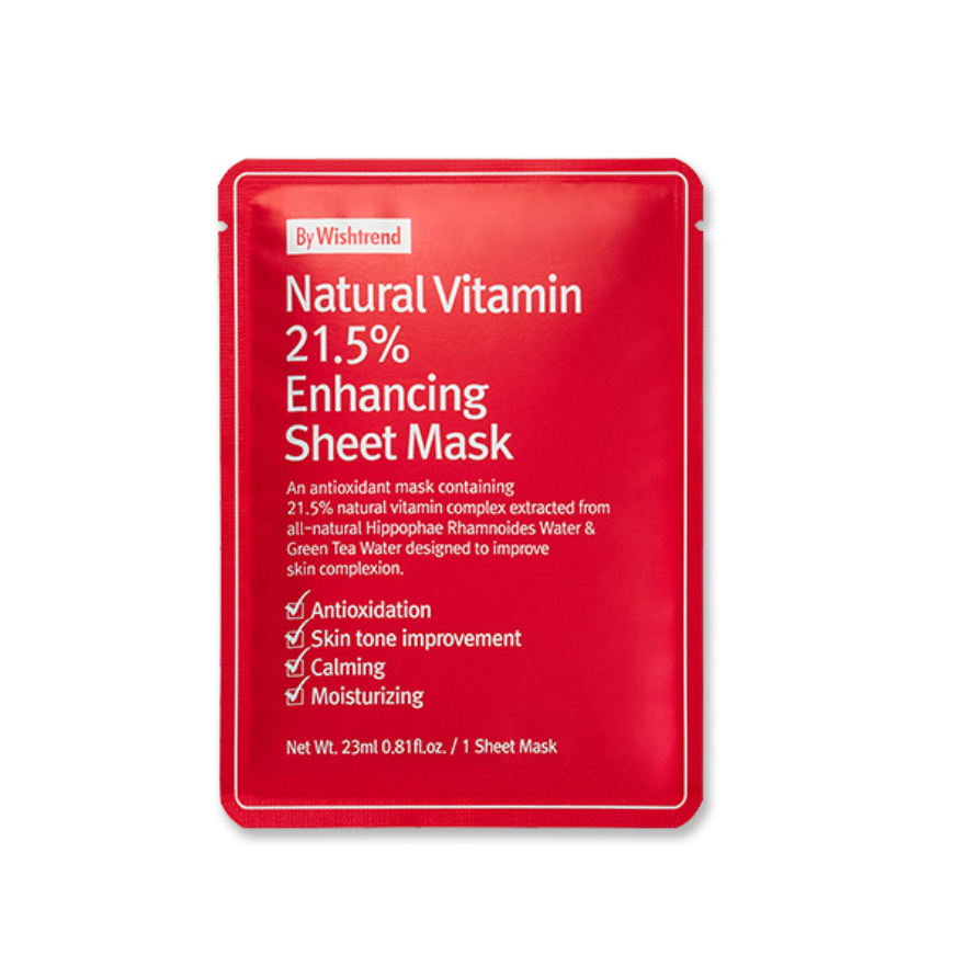 Pack Natural Vitamin 21.5% Enhancing Sheet 3 Mask - Hidratación, vitaminas, luminosidad y cuidado antioxidante